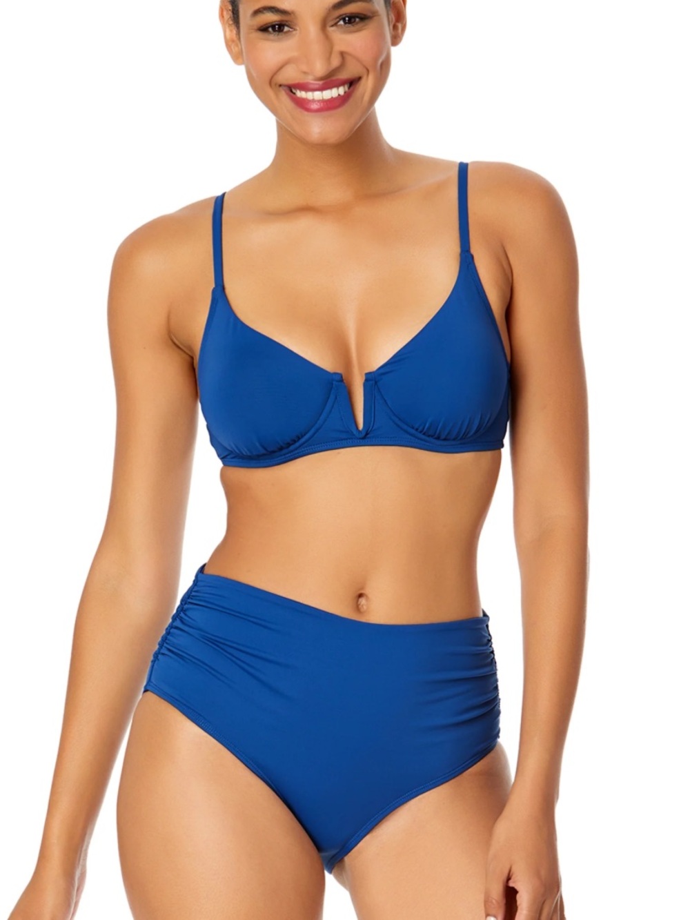 Anne Cole Slate Blue High-Waist Bikini Set 34DD/36D top and small bottom